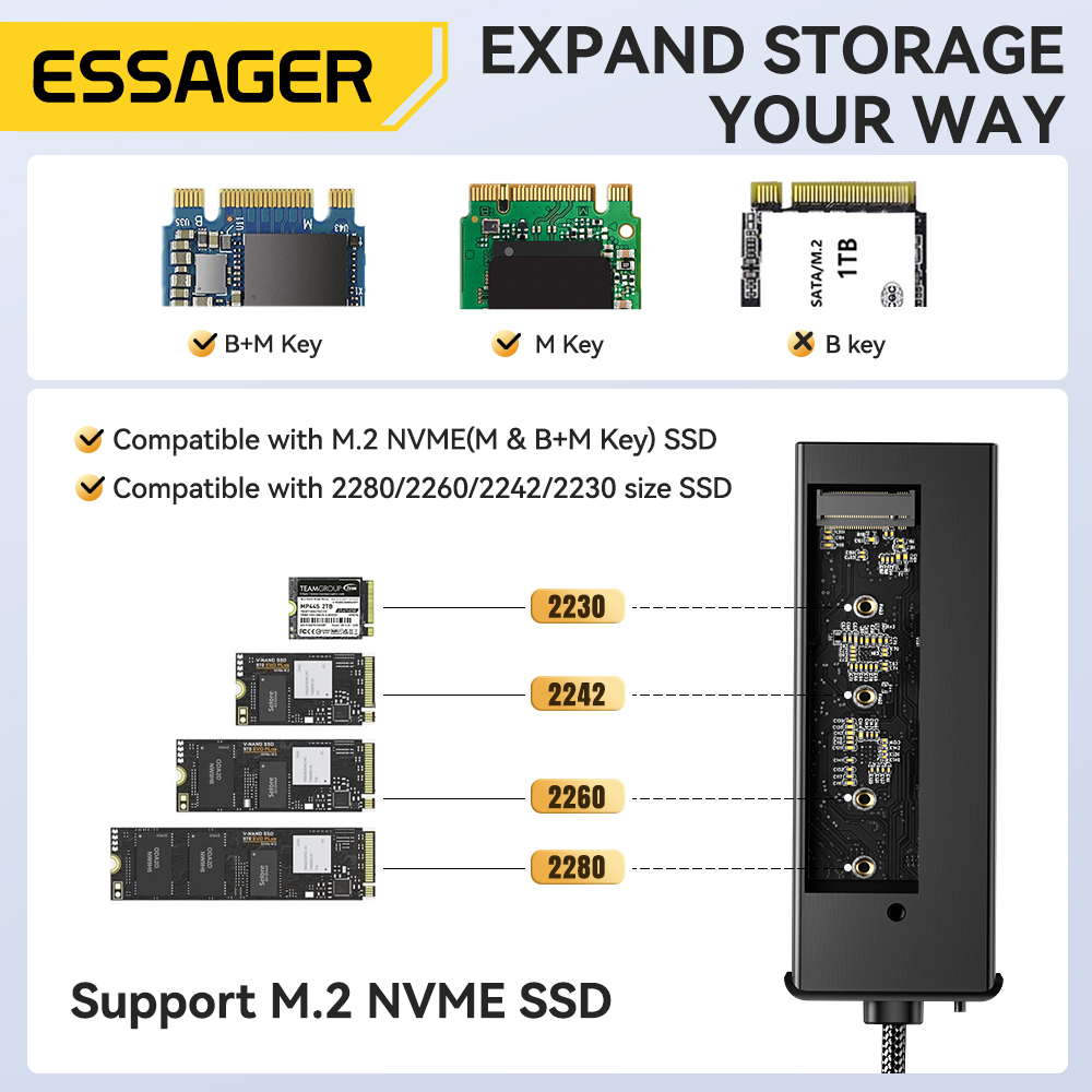 Hub USB C Essager con custodia - Ssd Hard Drive recensione e prezzo